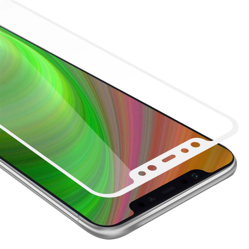 Cadorabo Panzerfolie für Xiaomi Pocophone F1 Schutzfolie in Weiß Vollbild Folie Tempered Display Schutzglas