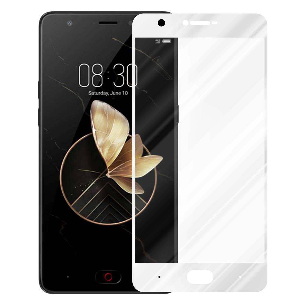 Cadorabo Panzerfolie für ZTE Nubia M2 Schutzfolie in Weiß Vollbild Folie Tempered Display Schutzglas
