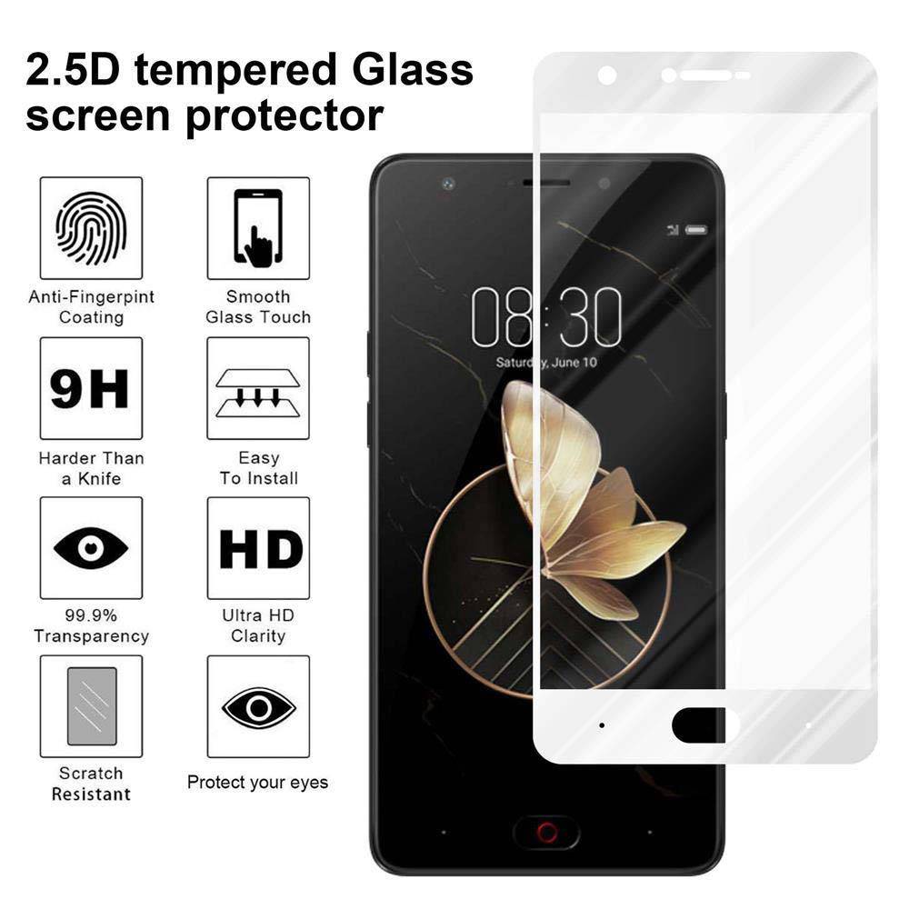 Cadorabo Panzerfolie für ZTE Nubia M2 Schutzfolie in Weiß Vollbild Folie Tempered Display Schutzglas
