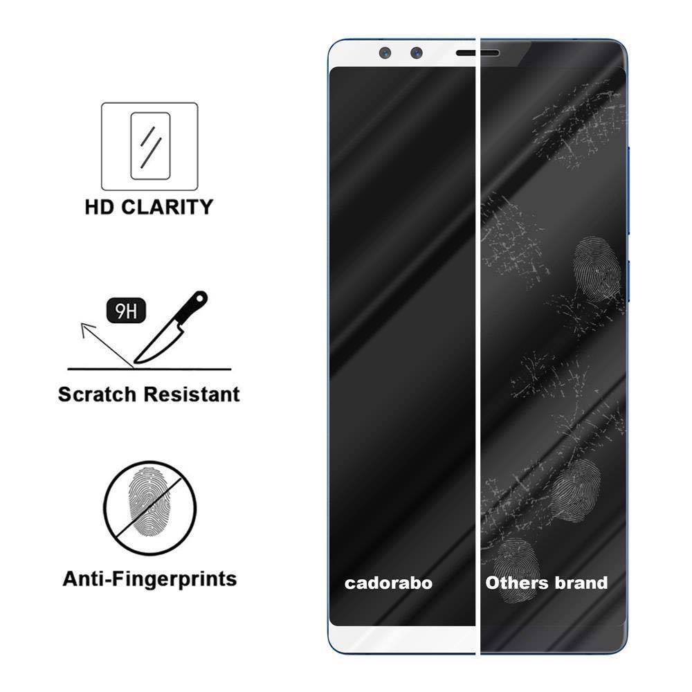Cadorabo Panzerfolie für ZTE Nubia Z17S Schutzfolie in Weiß Vollbild Folie Tempered Display Schutzglas
