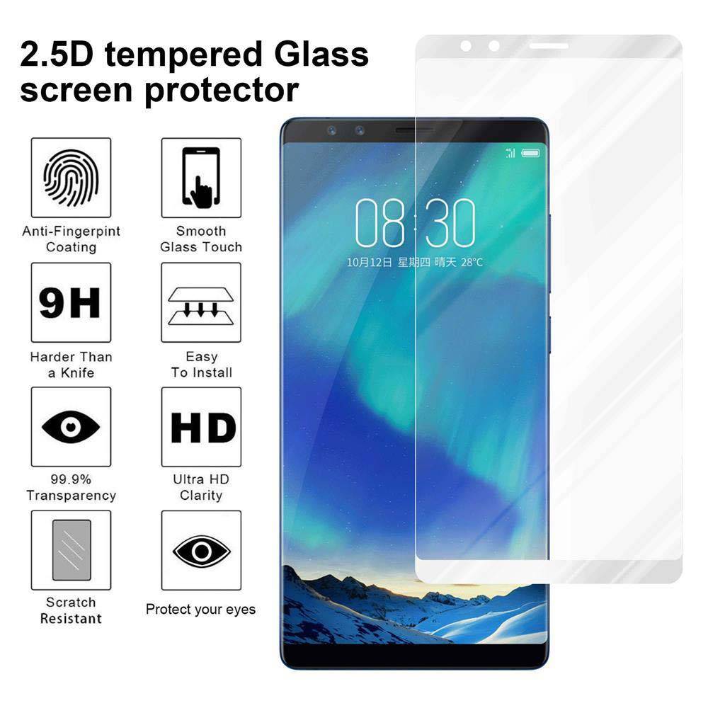 Cadorabo Panzerfolie für ZTE Nubia Z17S Schutzfolie in Weiß Vollbild Folie Tempered Display Schutzglas
