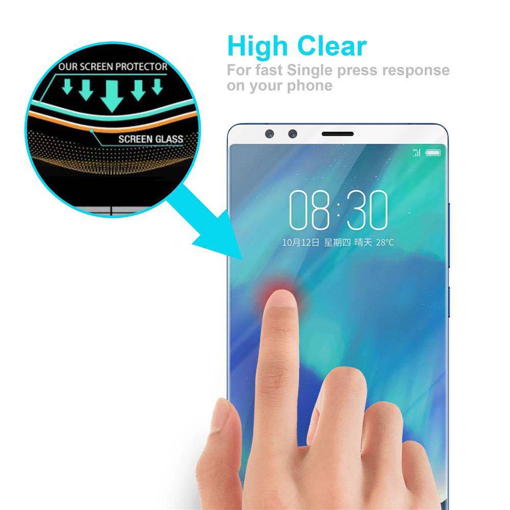 Cadorabo Panzerfolie für ZTE Nubia Z17S Schutzfolie in Weiß Vollbild Folie Tempered Display Schutzglas