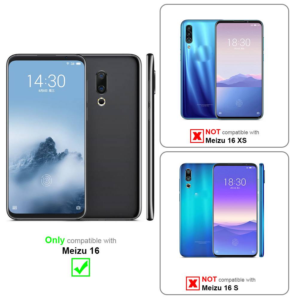 Cadorabo Hülle für MEIZU 16 Schutz Hülle in Rot Handyhülle Etui Case Cover Magnetverschluss