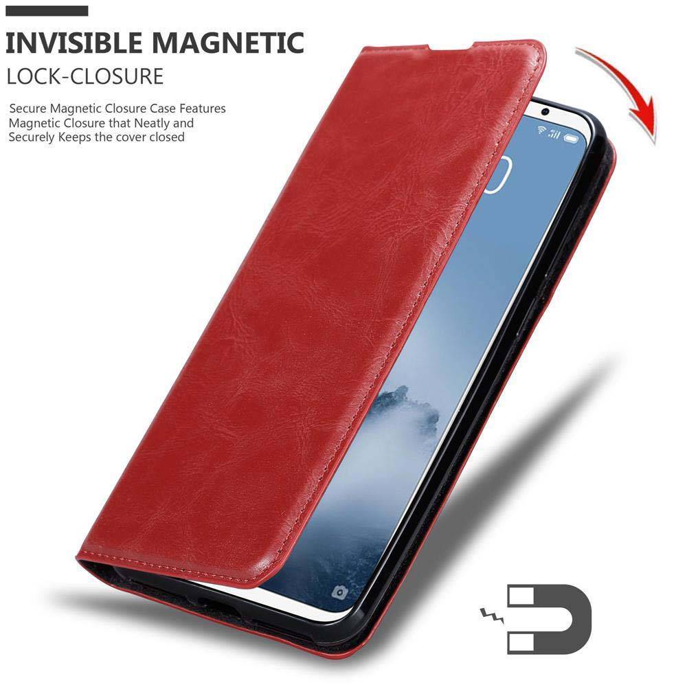 Cadorabo Hülle für MEIZU 16 Schutz Hülle in Rot Handyhülle Etui Case Cover Magnetverschluss