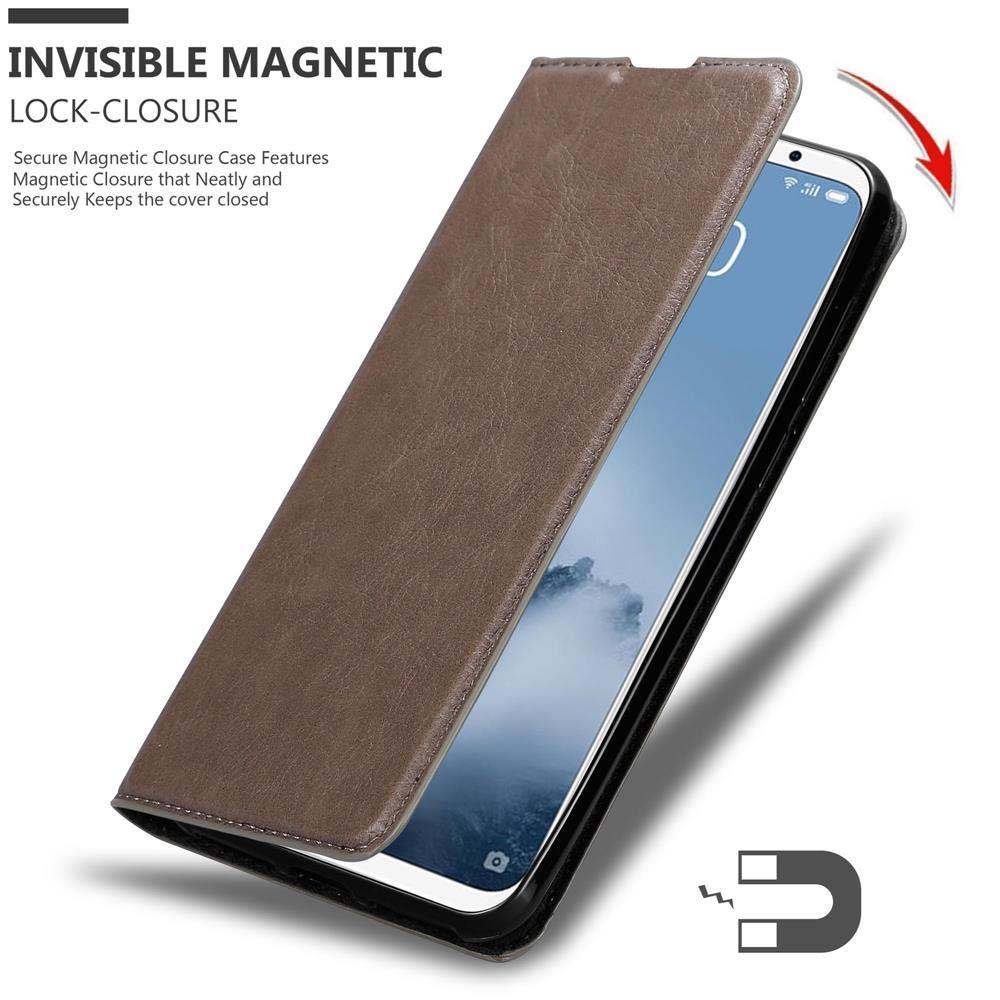 Cadorabo Hülle für MEIZU 16 Schutz Hülle in Braun Handyhülle Etui Case Cover Magnetverschluss