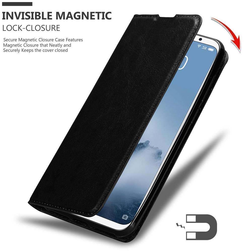 Cadorabo Hülle für MEIZU 16 Schutz Hülle in Schwarz Handyhülle Etui Case Cover Magnetverschluss