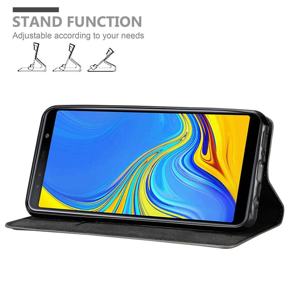 Cadorabo Hülle für Samsung Galaxy A7 2018 Schutz Hülle in Braun Handyhülle Etui Case Cover Magnetverschluss