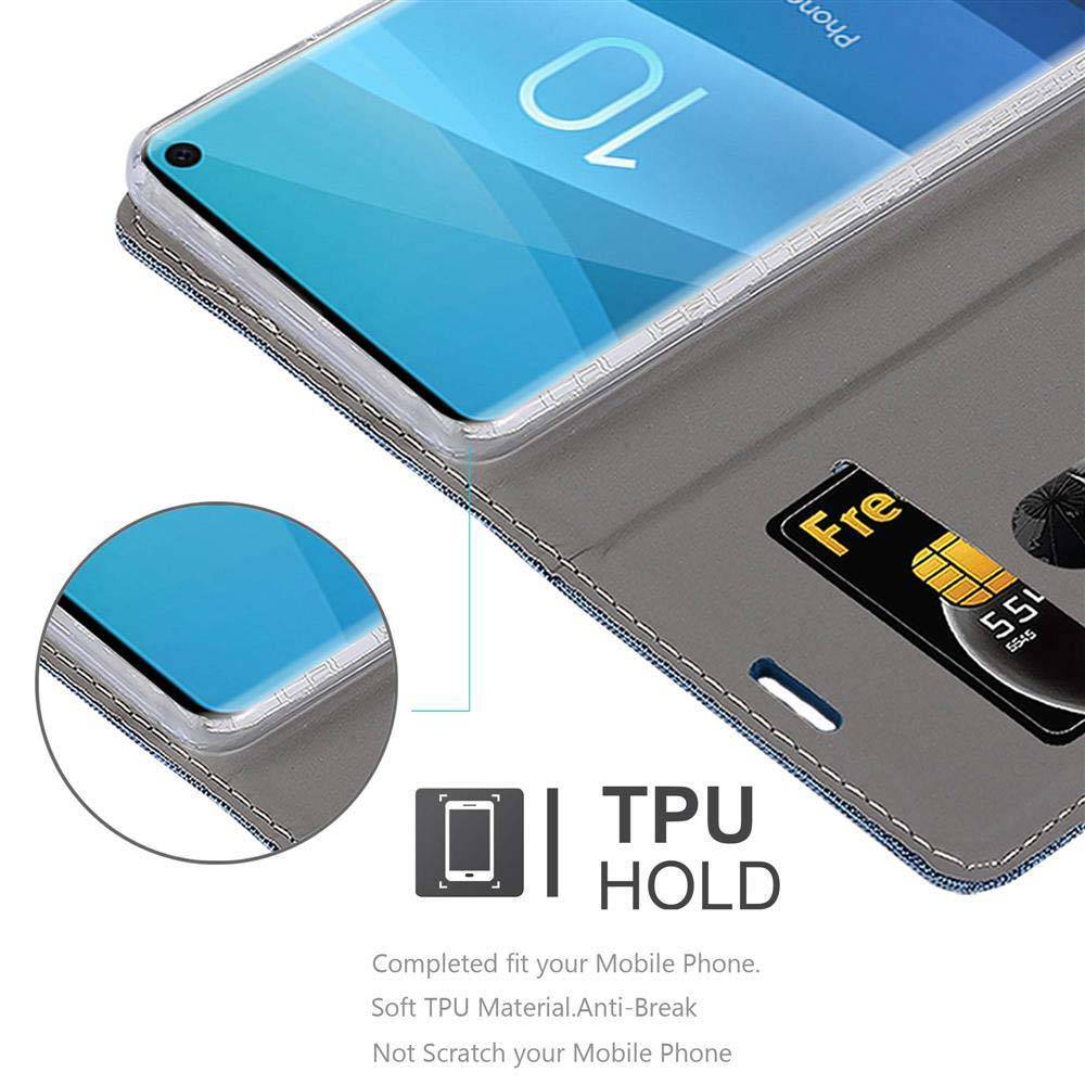Cadorabo Hülle für Samsung Galaxy S10 4G Schutzhülle in Blau Handy Hülle Etui Book Case Cover