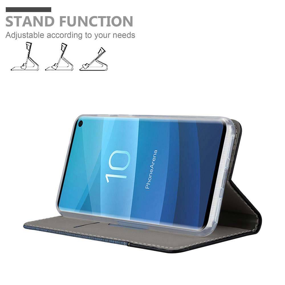 Cadorabo Hülle für Samsung Galaxy S10 4G Schutzhülle in Blau Handy Hülle Etui Book Case Cover
