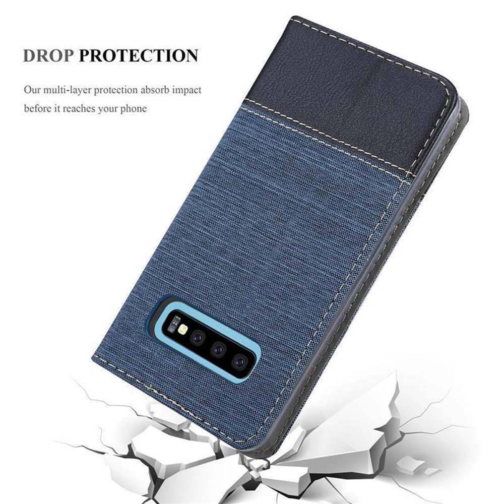 Cadorabo Hülle für Samsung Galaxy S10 PLUS Schutzhülle in Blau Handy Hülle Etui Book Case Cover