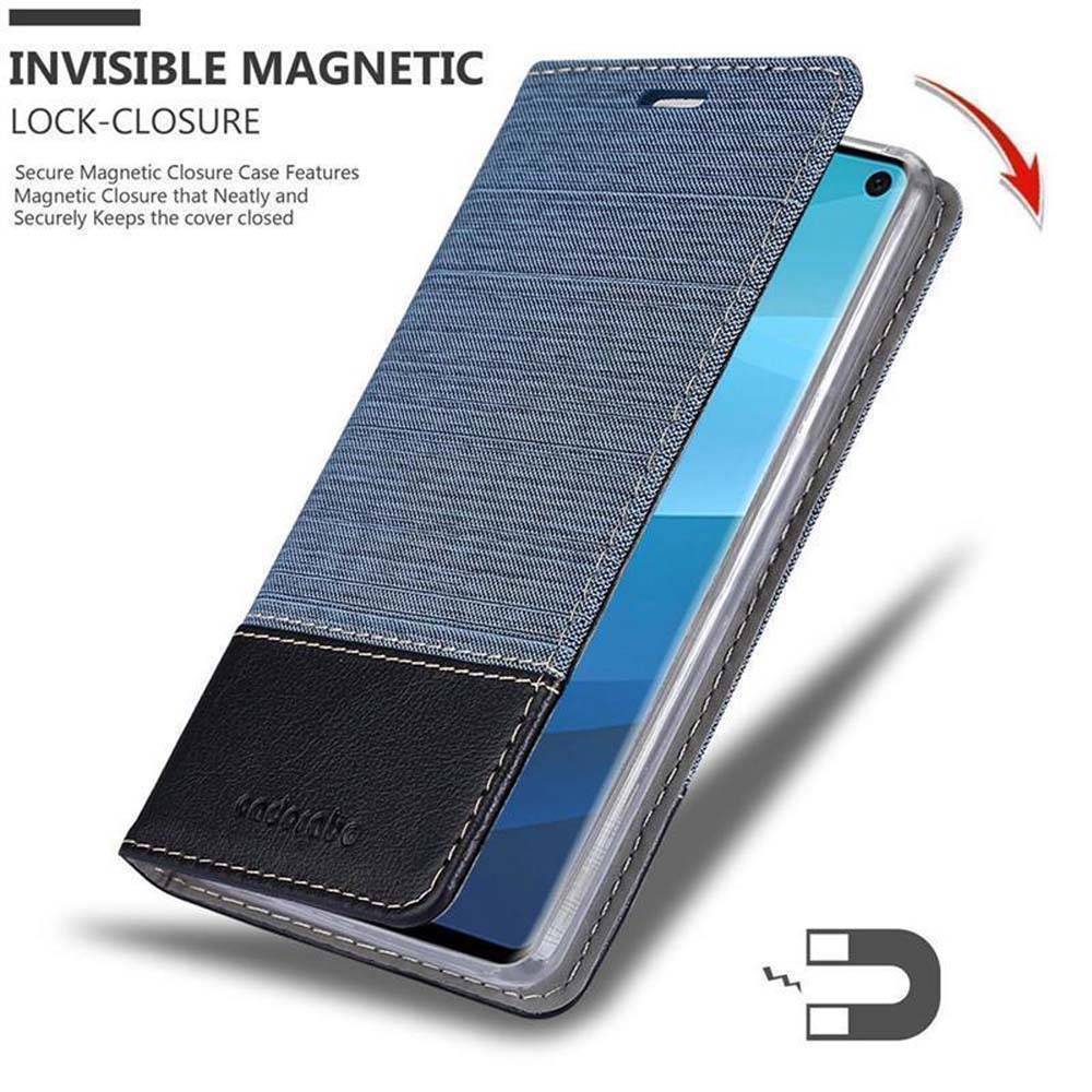 Cadorabo Hülle für Samsung Galaxy S10 PLUS Schutzhülle in Blau Handy Hülle Etui Book Case Cover