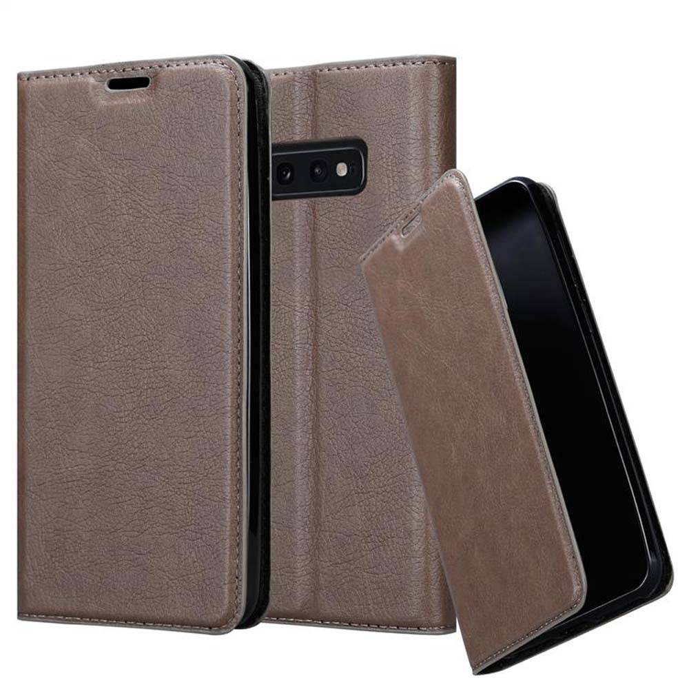 Cadorabo Hülle für Samsung Galaxy S10e Schutz Hülle in Braun Handyhülle Etui Case Cover Magnetverschluss