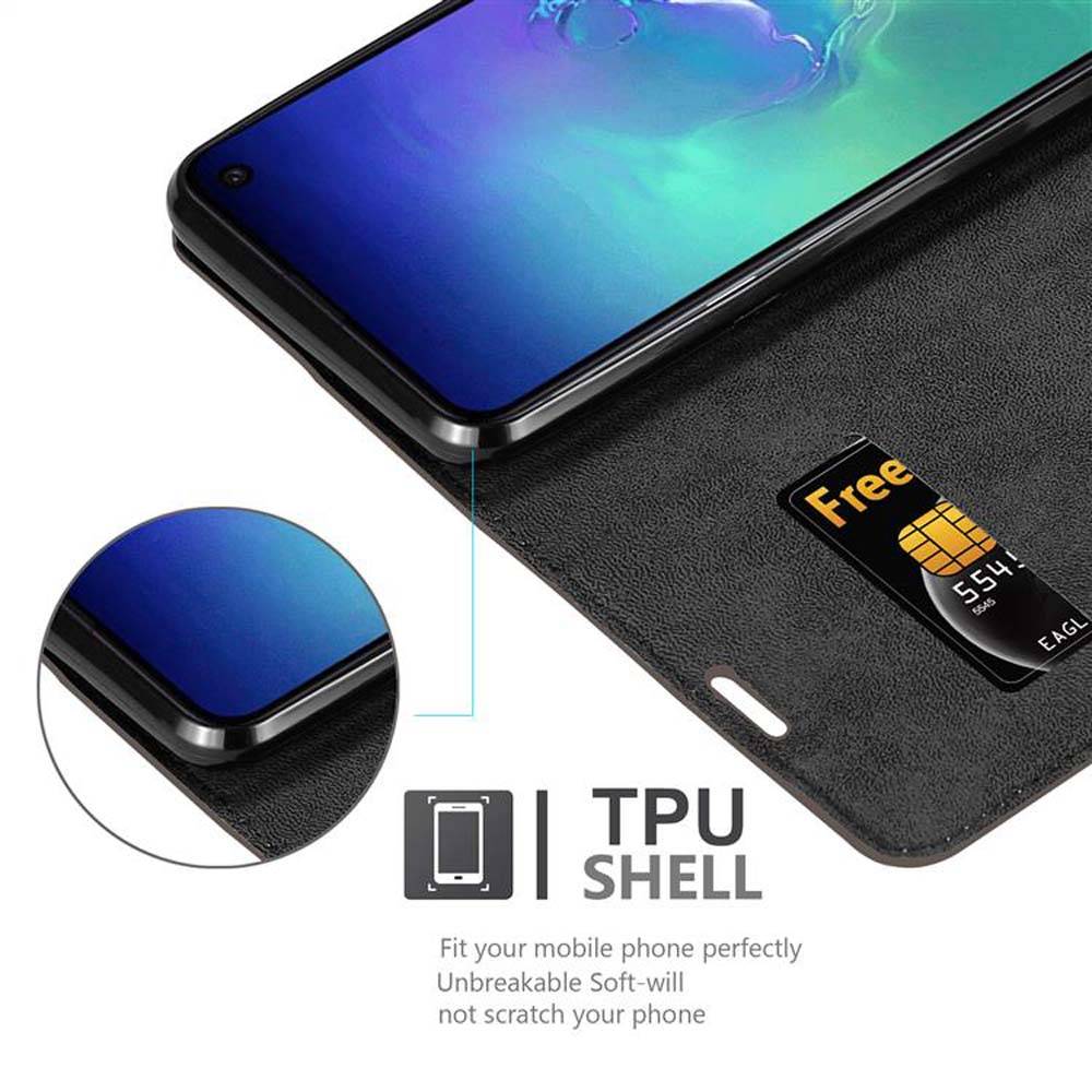 Cadorabo Hülle für Samsung Galaxy S10e Schutz Hülle in Braun Handyhülle Etui Case Cover Magnetverschluss