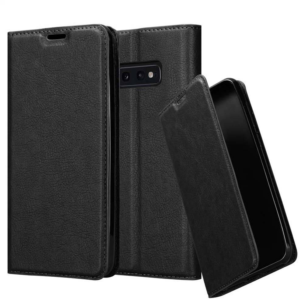 Cadorabo Hülle für Samsung Galaxy S10e Schutz Hülle in Schwarz Handyhülle Etui Case Cover Magnetverschluss