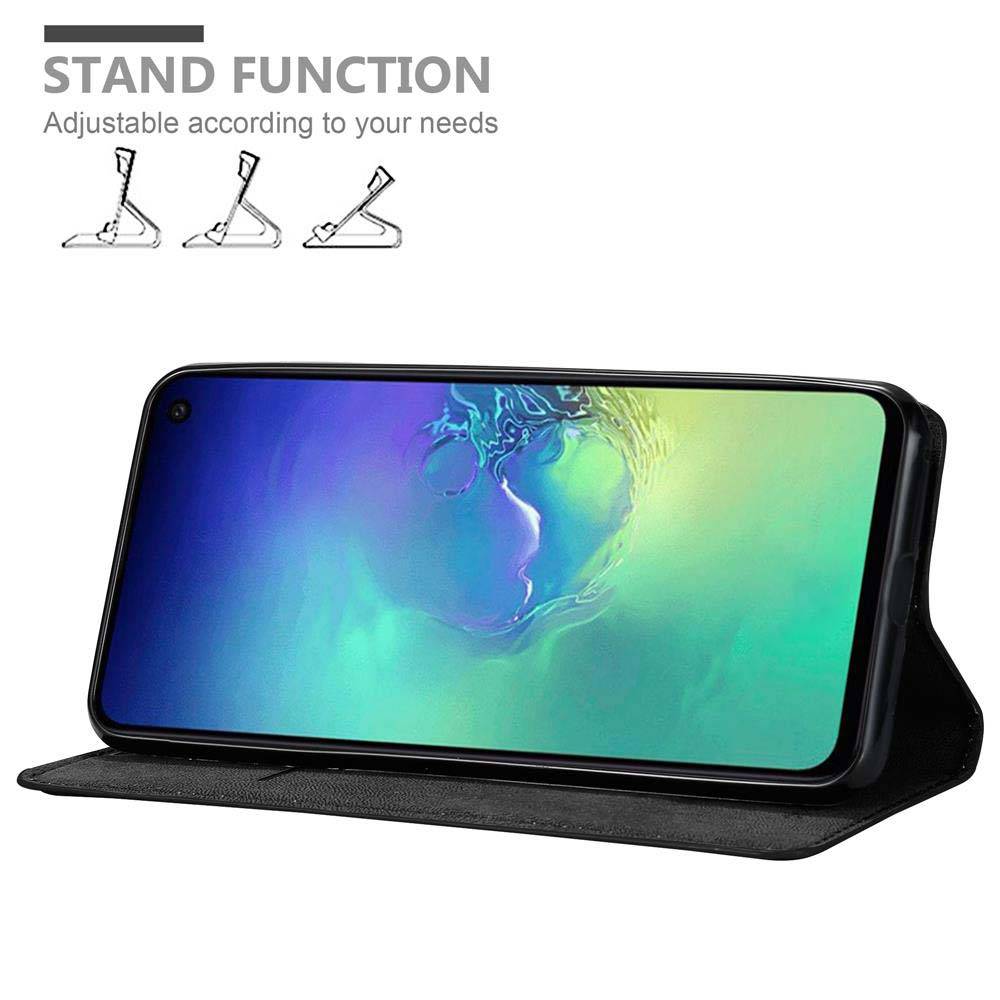 Cadorabo Hülle für Samsung Galaxy S10e Schutz Hülle in Schwarz Handyhülle Etui Case Cover Magnetverschluss