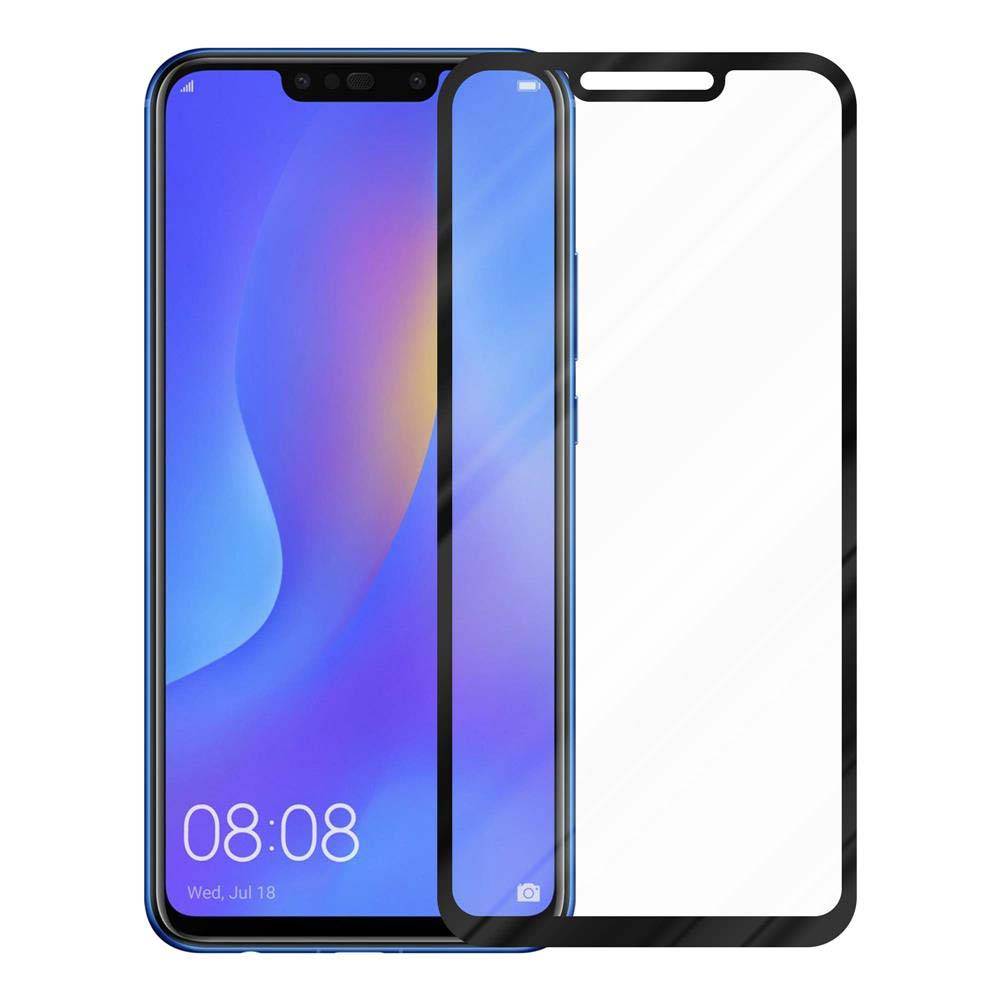 Cadorabo Panzerfolie für Huawei P SMART PLUS Schutzfolie in Schwarz Vollbild Folie Tempered Display Schutzglas