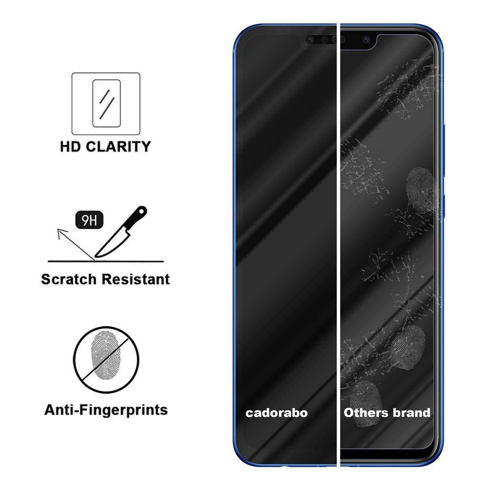 Cadorabo Panzerfolie für Huawei P SMART PLUS Schutzfolie in Schwarz Vollbild Folie Tempered Display Schutzglas