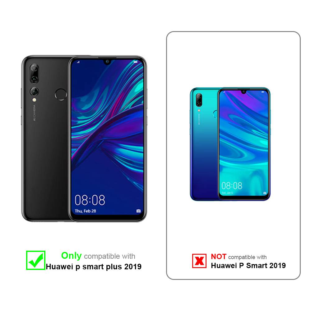 Cadorabo Panzerfolie für Huawei P SMART PLUS Schutzfolie in Weiß Vollbild Folie Tempered Display Schutzglas