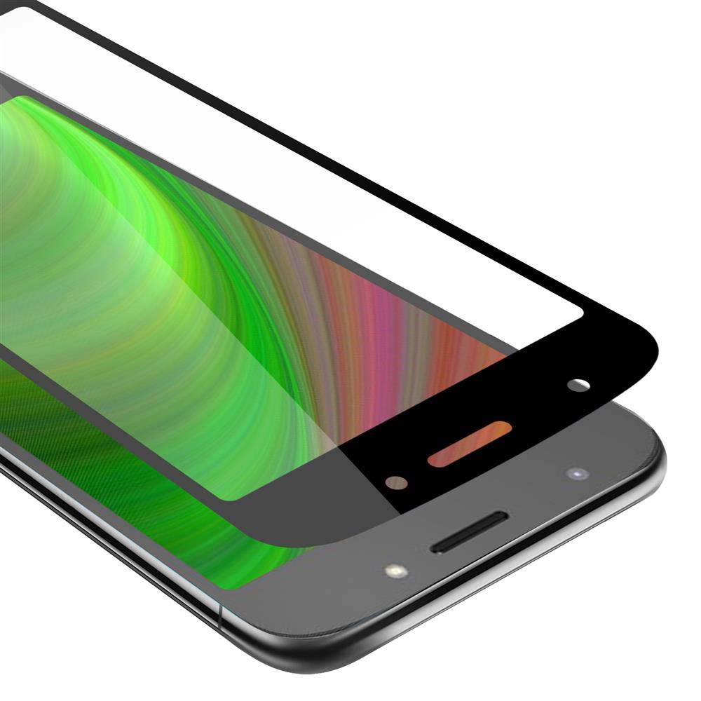 Cadorabo Panzerfolie für Motorola MOTO E5 Schutzfolie in Schwarz Vollbild Folie Tempered Display Schutzglas