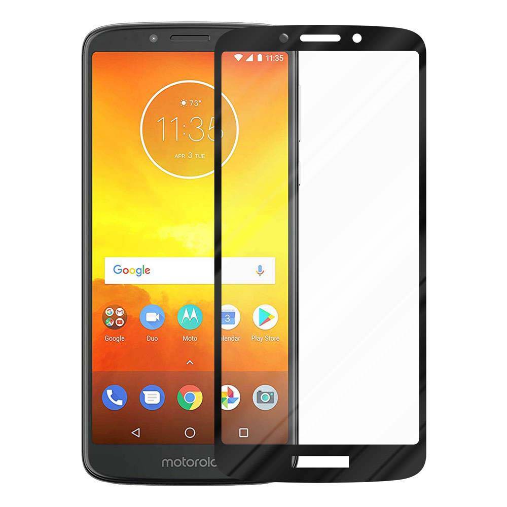 Cadorabo Panzerfolie für Motorola MOTO E5 Schutzfolie in Schwarz Vollbild Folie Tempered Display Schutzglas