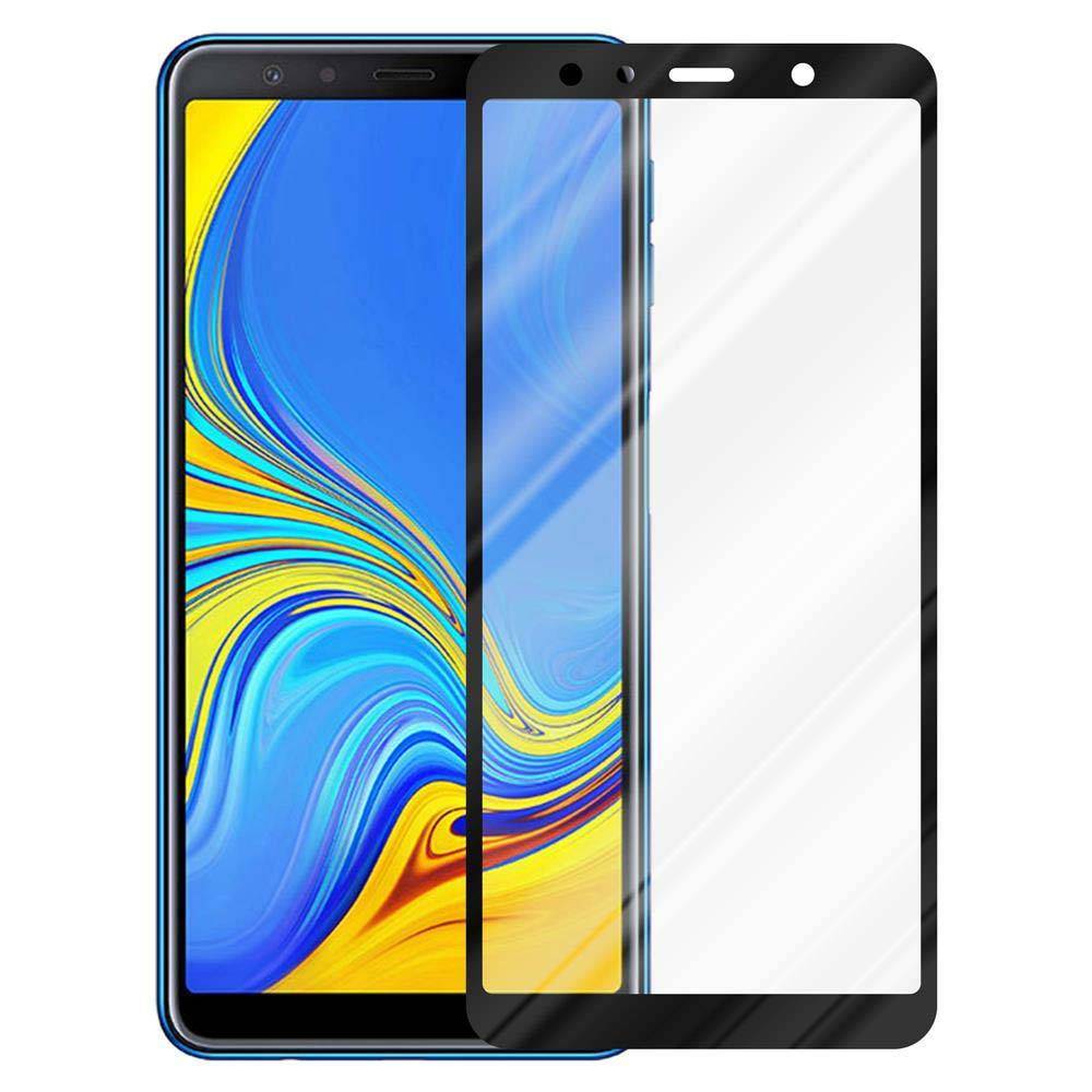 Cadorabo Panzerfolie für Samsung Galaxy A7 2018 Schutzfolie in Schwarz Vollbild Folie Tempered Display Schutzglas