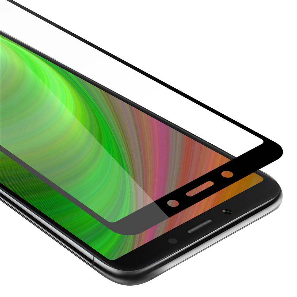 Cadorabo Panzerfolie für Xiaomi RedMi 6A Schutzfolie in Schwarz Vollbild Folie Tempered Display Schutzglas