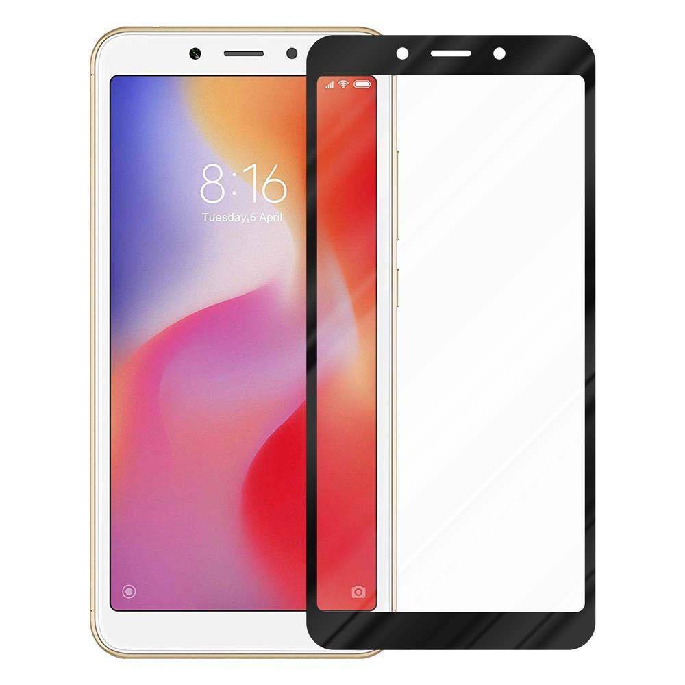 Cadorabo Panzerfolie für Xiaomi RedMi 6A Schutzfolie in Schwarz Vollbild Folie Tempered Display Schutzglas