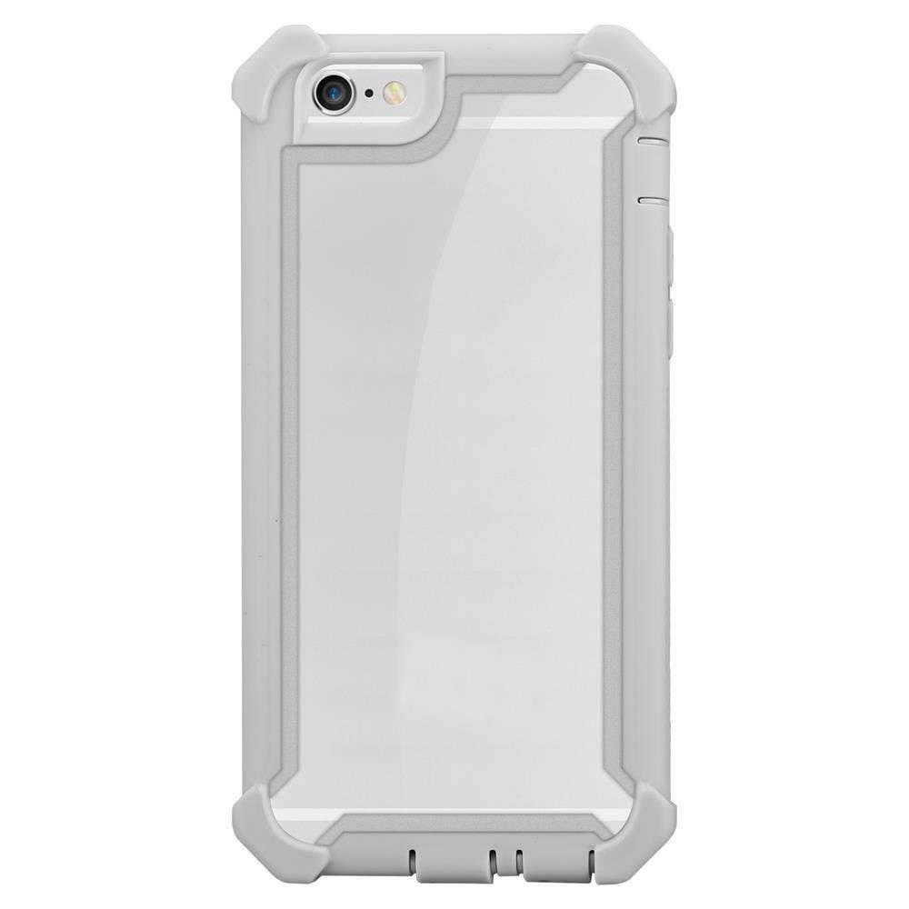 Cadorabo Hülle für Apple iPhone 6 / 6S Schutzhülle in Grau Handy Hülle Etui TPU Silikon-Rand Glas-Rücken Acryl