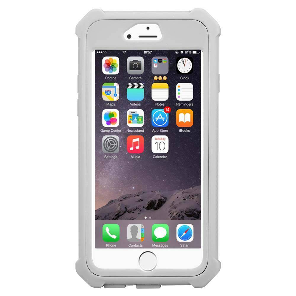 Cadorabo Hülle für Apple iPhone 6 / 6S Schutzhülle in Grau Handy Hülle Etui TPU Silikon-Rand Glas-Rücken Acryl