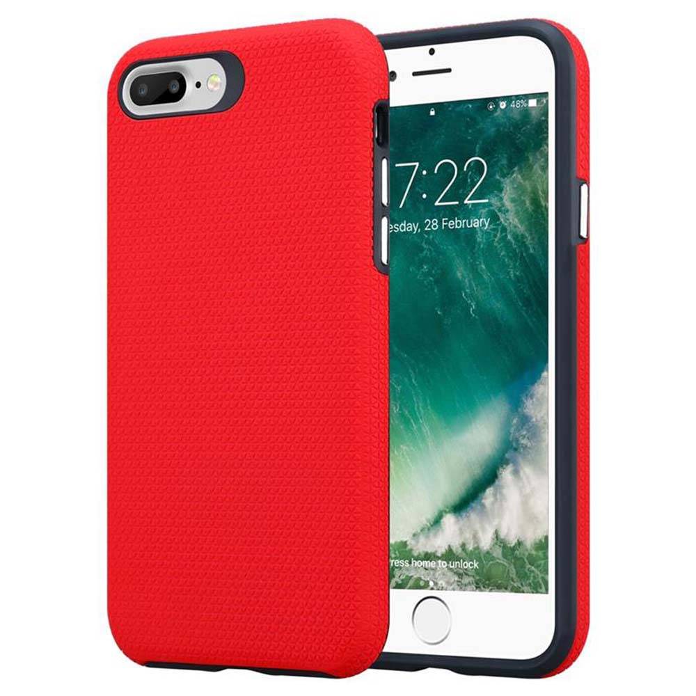 Cadorabo Schutzhülle für Apple iPhone 6 PLUS / 6S PLUS / 7 PLUS / 7S PLUS / 8 PLUS Hülle in Rot Outdoor Etui Hybrid