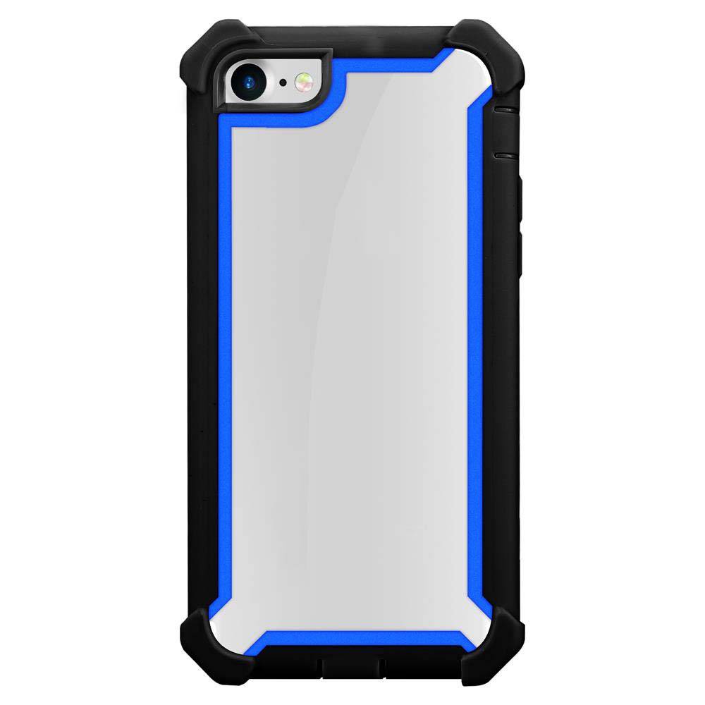 Cadorabo Hülle für Apple iPhone 7 / 7S / 8 / SE 2020 Schutzhülle in Blau Handy Hülle Etui TPU Silikon-Rand Glas-Rücken