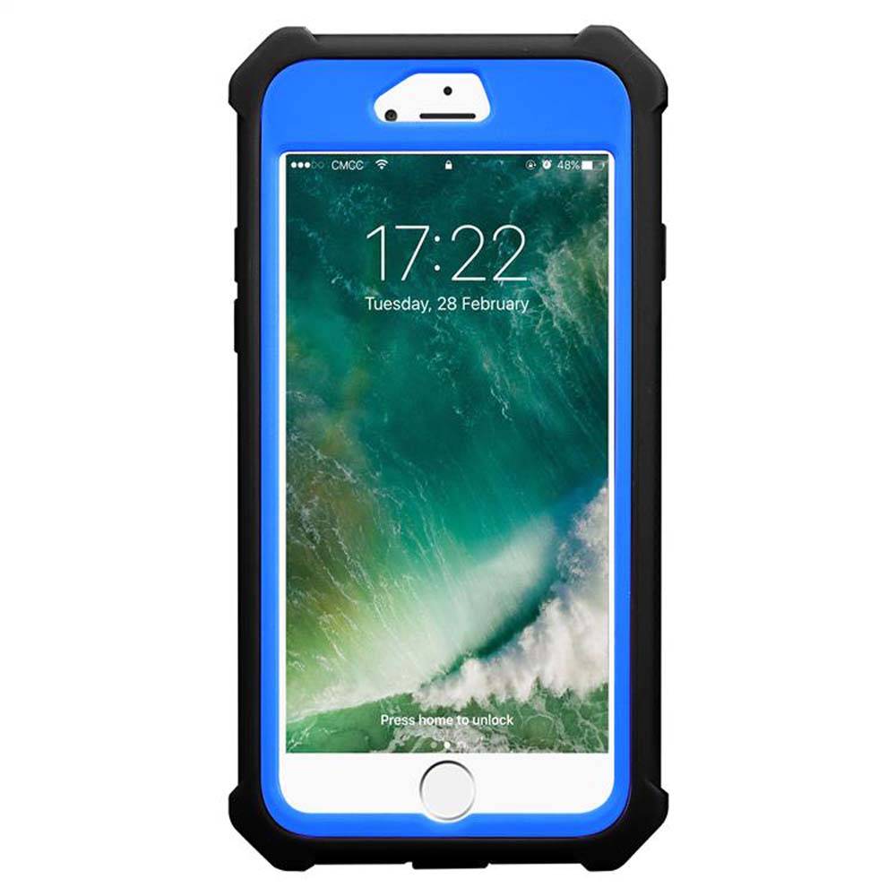 Cadorabo Hülle für Apple iPhone 7 / 7S / 8 / SE 2020 Schutzhülle in Blau Handy Hülle Etui TPU Silikon-Rand Glas-Rücken