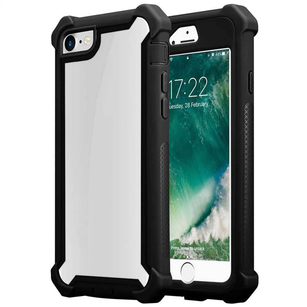 Cadorabo Hülle für Apple iPhone 7 / 7S / 8 / SE 2020 Schutzhülle in Schwarz Handy Hülle Etui TPU Silikon-Rand