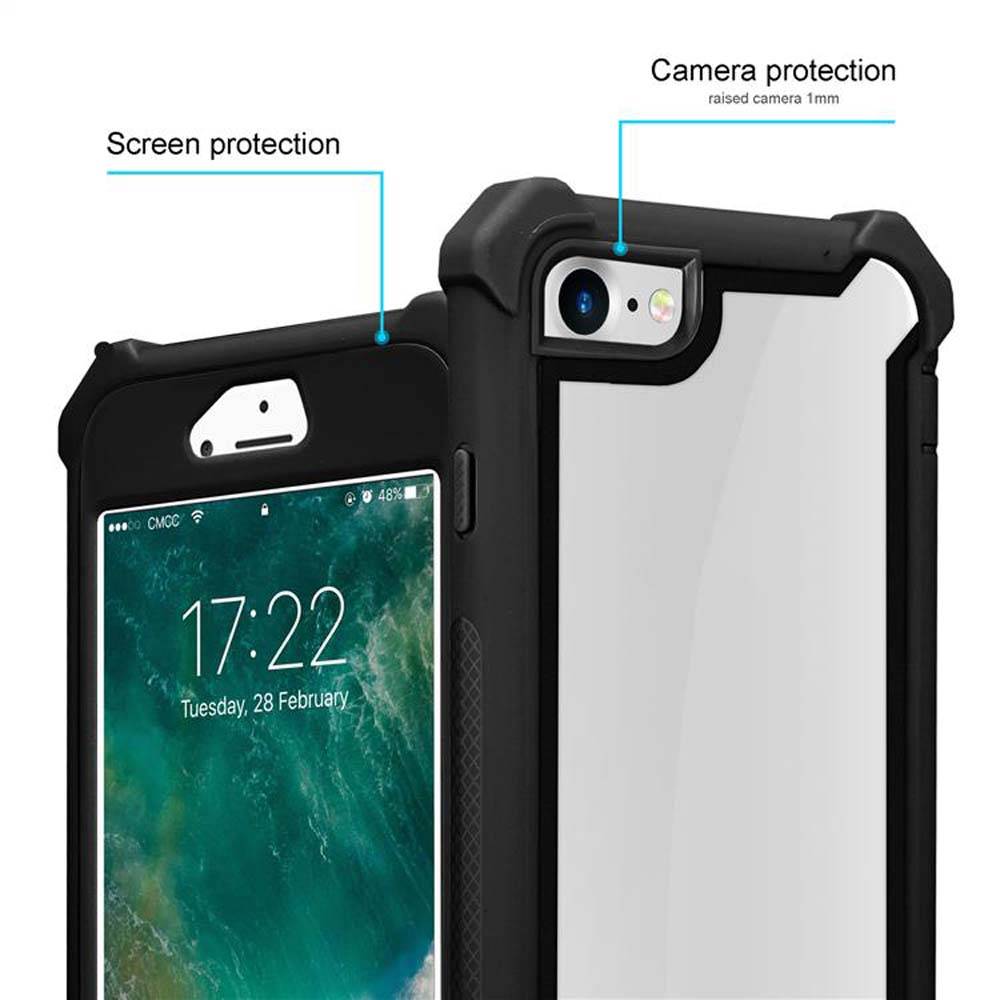 Cadorabo Hülle für Apple iPhone 7 / 7S / 8 / SE 2020 Schutzhülle in Schwarz Handy Hülle Etui TPU Silikon-Rand