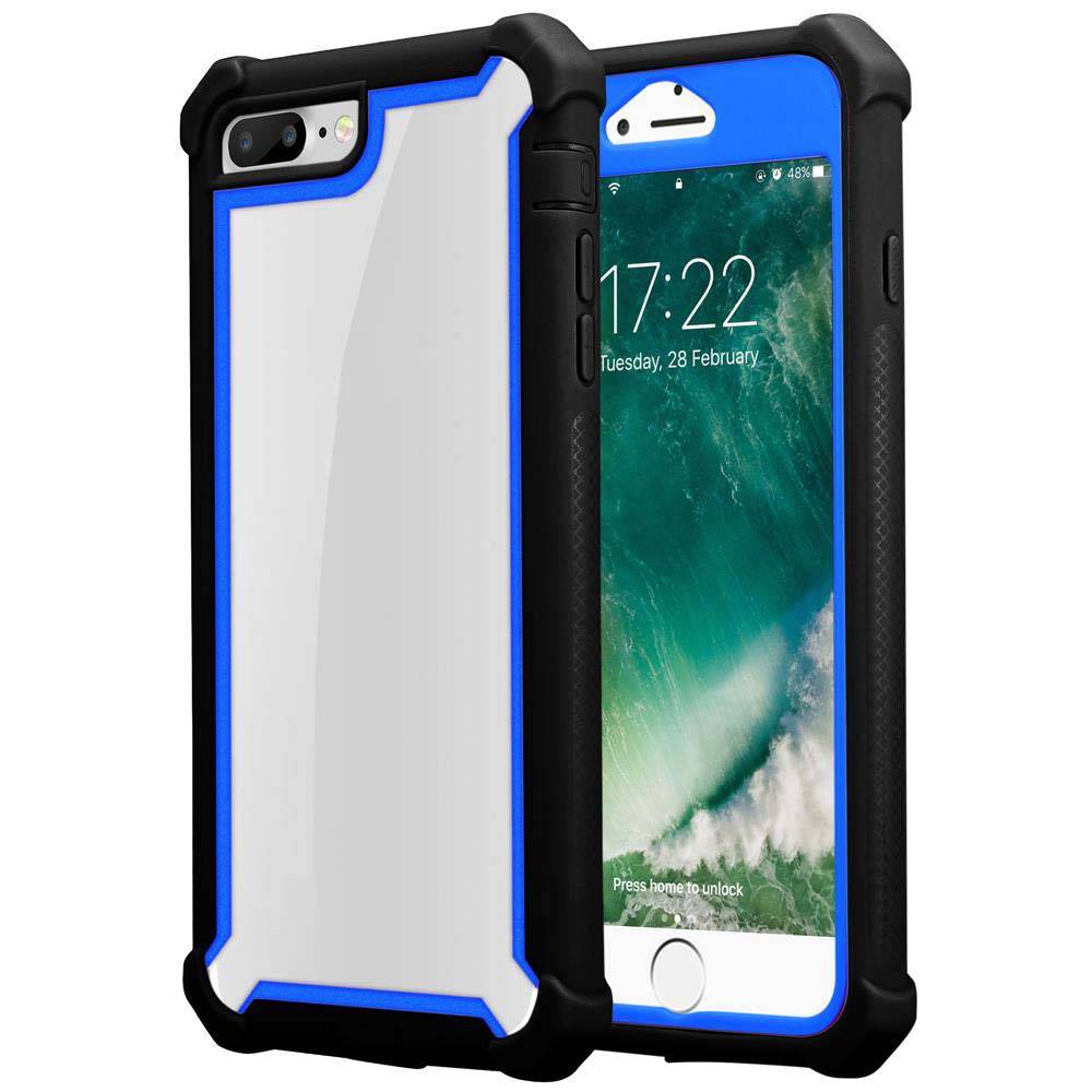 Cadorabo Hülle für Apple iPhone 7 PLUS / 7S PLUS / 8 PLUS Schutzhülle in Blau Handy Hülle Etui TPU Silikon-Rand