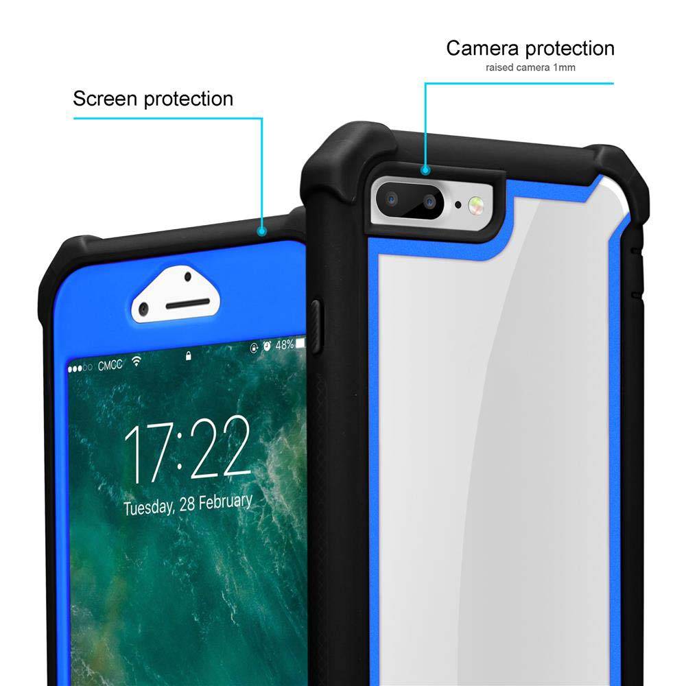 Cadorabo Hülle für Apple iPhone 7 PLUS / 7S PLUS / 8 PLUS Schutzhülle in Blau Handy Hülle Etui TPU Silikon-Rand