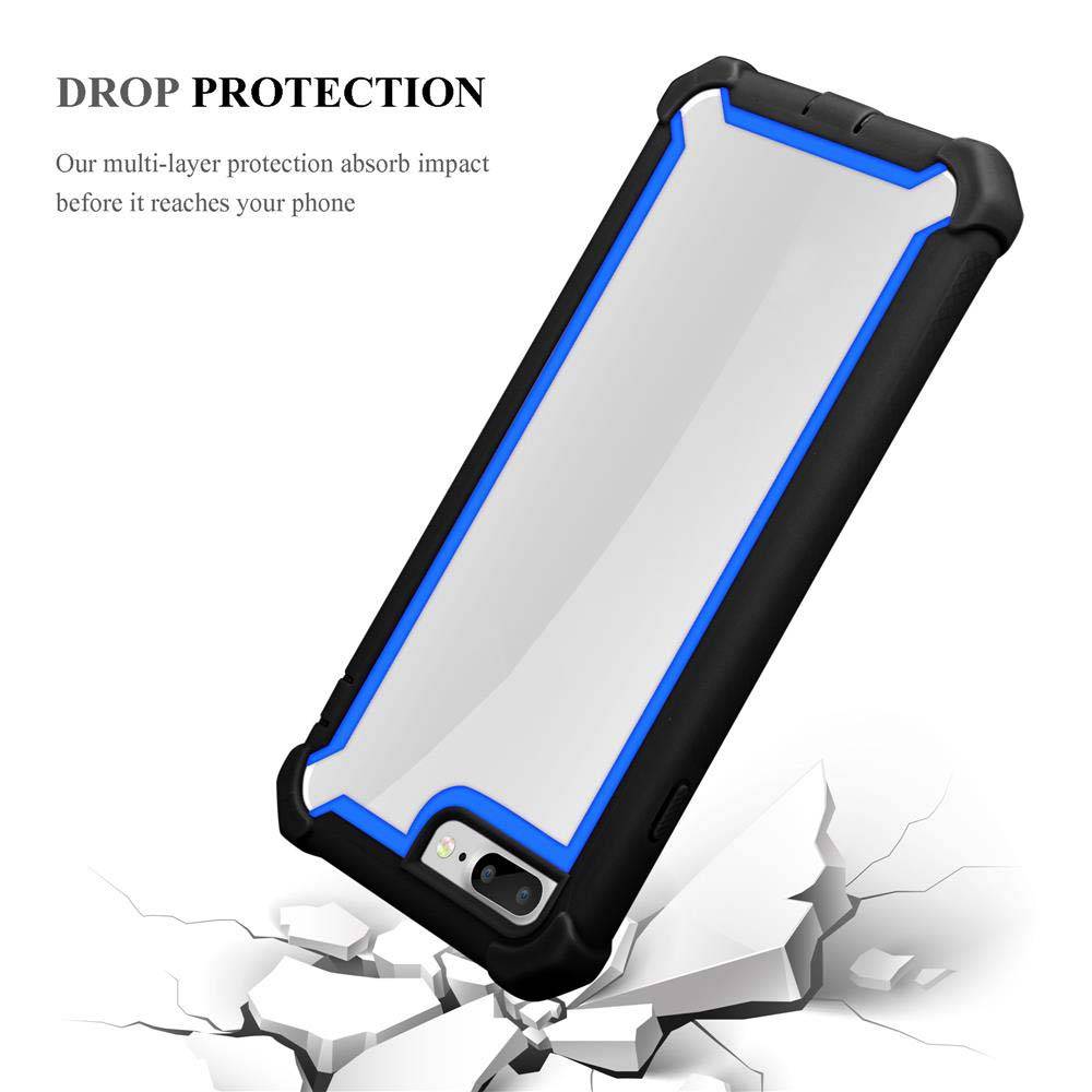 Cadorabo Hülle für Apple iPhone 7 PLUS / 7S PLUS / 8 PLUS Schutzhülle in Blau Handy Hülle Etui TPU Silikon-Rand