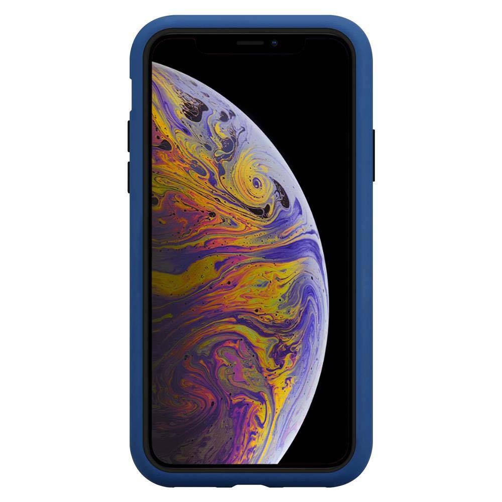 Cadorabo Hülle für Apple iPhone X / XS Schutz Hülle in Blau Hybrid Handyhülle Etui TPU Silikon Cover