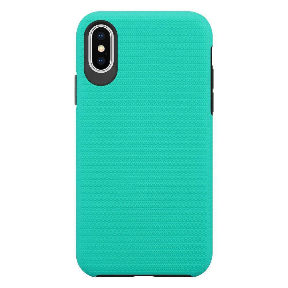 Cadorabo Schutzhülle für Apple iPhone X / XS Hülle in Türkis Outdoor Etui Hybrid Handyhülle extra Grip Anti Rutsch