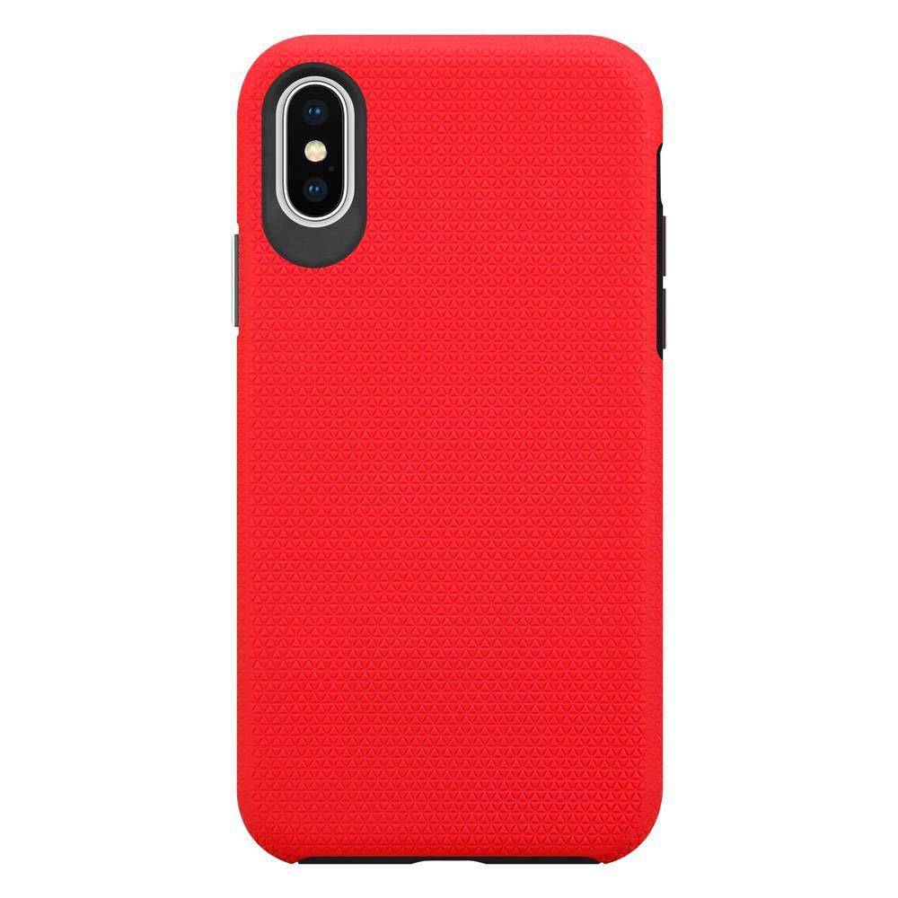 Cadorabo Schutzhülle für Apple iPhone X / XS Hülle in Rot Outdoor Etui Hybrid Handyhülle extra Grip Anti Rutsch