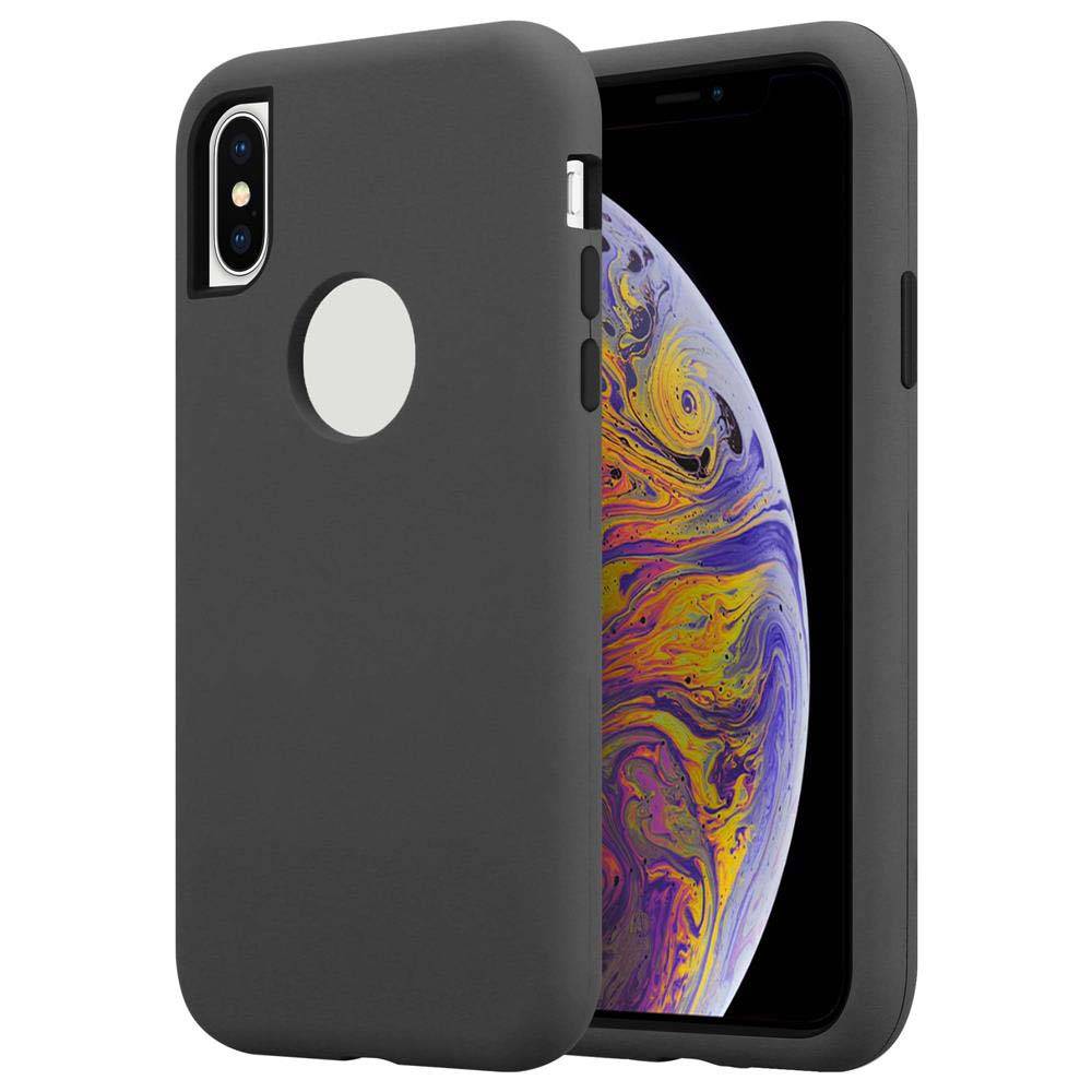 Cadorabo Hülle für Apple iPhone X / XS Schutz Hülle in Grau Hybrid Handyhülle Etui TPU Silikon Cover