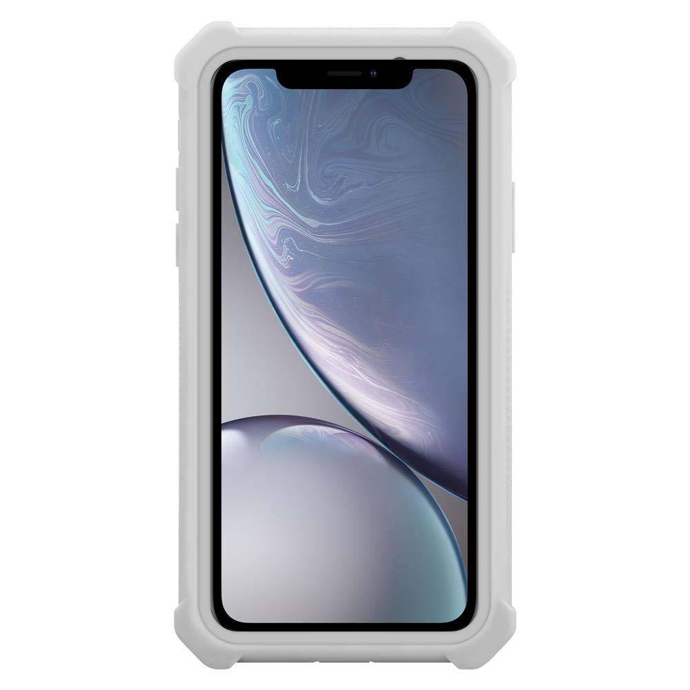Cadorabo Hülle für Apple iPhone XR Schutzhülle in Grau Handy Hülle Etui TPU Silikon-Rand Glas-Rücken Acryl
