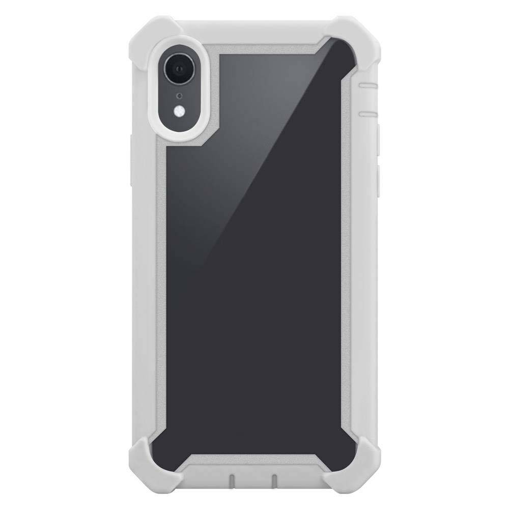 Cadorabo Hülle für Apple iPhone XR Schutzhülle in Grau Handy Hülle Etui TPU Silikon-Rand Glas-Rücken Acryl
