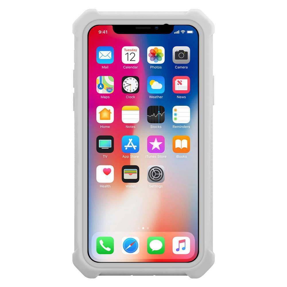 Cadorabo Hülle für Apple iPhone XS MAX Schutzhülle in Grau Handy Hülle Etui TPU Silikon-Rand Glas-Rücken Acryl