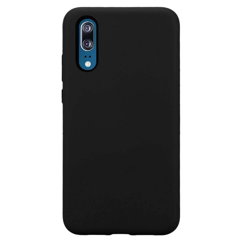Cadorabo Hülle für Huawei P20 Schutz Hülle in Schwarz Hybrid Handyhülle Etui TPU Silikon Cover