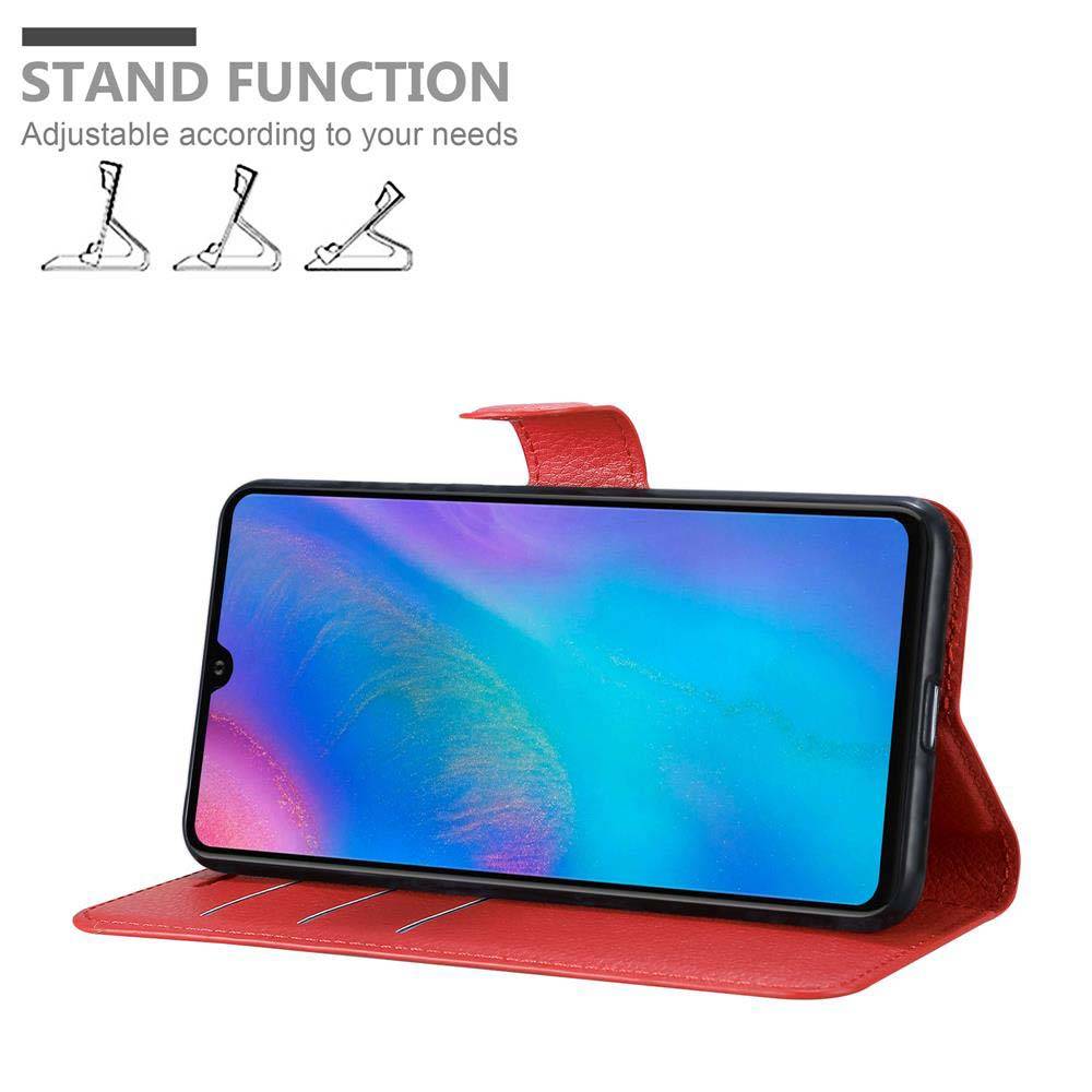 Cadorabo Hülle für Huawei P30 Schutz Hülle in Rot Handyhülle Etui Case Cover Magnetverschluss