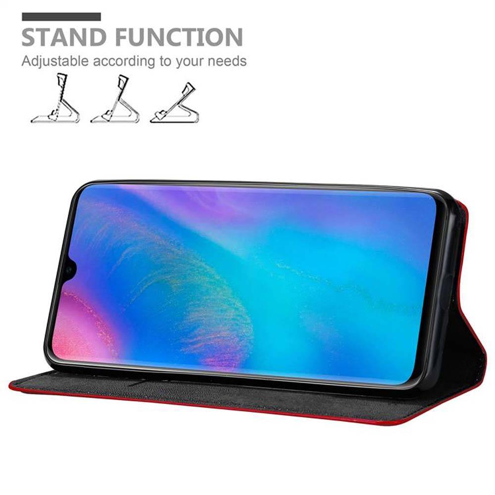 Cadorabo Hülle für Huawei P30 PRO Schutz Hülle in Rot Handyhülle Etui Case Cover Magnetverschluss