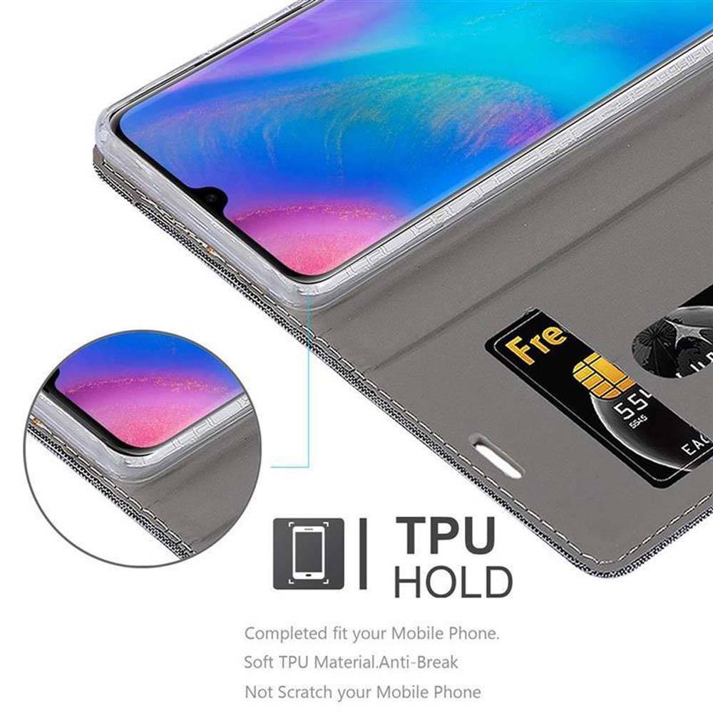 Cadorabo Hülle für Huawei P30 PRO Schutzhülle in Grau Handy Hülle Etui Book Case Cover