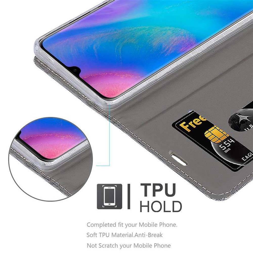 Cadorabo Hülle für Huawei P30 PRO Schutzhülle in Grau Handy Hülle Etui Book Case Cover