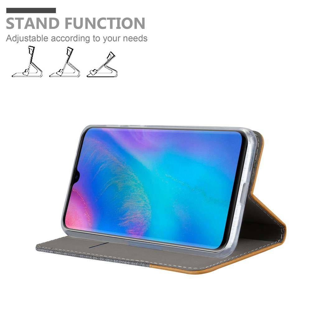 Cadorabo Hülle für Huawei P30 PRO Schutzhülle in Grau Handy Hülle Etui Book Case Cover